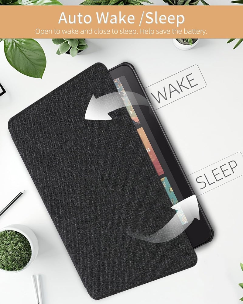 WALNEW Case for 7" All-New Kindle Paperwhite 12th Gen 2024 and Kindle Colorsoft Signature Edition, Premium PU Leather Protective Cover for Kindle Paperwhite with Auto Wake/Sleep (Black) - Image 4